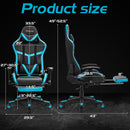 Reclining Racing Chair with Lumbar Support Footrest