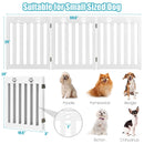 24 Inch Folding Wooden Freestanding Dog Gate with 360¬∞ Flexible Hinge for Pet