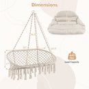 Hand-Woven Rope Hanging Chair with Cushion and Folding Frame