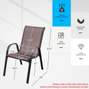 4 Pieces Stackable Patio Dining Chairs Set with Armrest