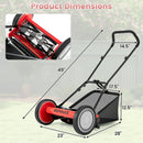 16 Inch Push Lawn Mower with 5 Steel Blades and Grass Catcher Bag