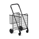Folding Shopping Cart Basket Rolling Trolley with Adjustable Handle