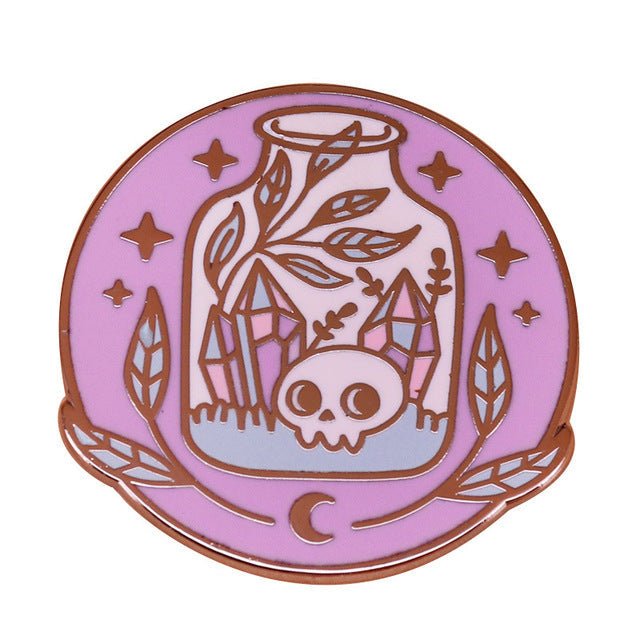 Skull Terrarium Enamel Pin