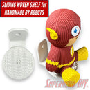 Sliding Woven Shelf for Handmade by Robots Vinyl Figure | Floating Shelf with Knit/Woven Design