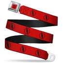 Reverse Flash Logo Full Color Red Black Seatbelt Belt - Reverse Flash Logo Red/Black Webbing