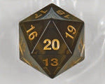 55mm Transparent D20 (Smoke w/ Gold) Spin-Down Die