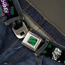 HAHA Stacked Full Color Black Gray Green Seatbelt Belt - Joker DIE LAUGHING! HAHA Black/Purple/Green Webbing