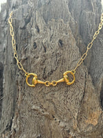 Snaffle Bit Gold Paperclip Chain Necklace - PREORDER