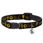 Cat Collar Breakaway with Bell - Black Adam Justice Society Icons Black Orange