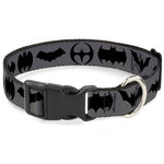 Plastic Clip Collar - Bat Logo Transitions Gray/Black