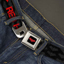 Red Hood Logo Full Color Black Red Seatbelt Belt - RED HOOD/Logo Weathered Black/Gray/Red Webbing