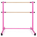 47 Inch Double Ballet Barre with Anti-Slip Footpads