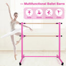 47 Inch Double Ballet Barre with Anti-Slip Footpads