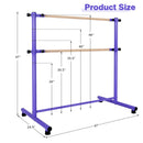 47 Inch Double Ballet Barre with Anti-Slip Footpads