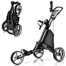 Folding 3 Wheels Golf Push Cart with Bag Scoreboard Adjustable Handle