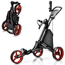 Folding 3 Wheels Golf Push Cart with Bag Scoreboard Adjustable Handle
