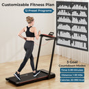 3-in-1 Folding Treadmill with Large Desk and LCD Display