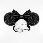 Sparkle Black Elastic Mickey Ears