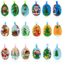 6 Santa, Nutcracker, Reindeer, Squirrel Wooden Christmas Ornaments 3 Inches
