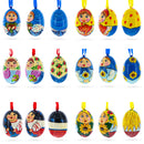 6 Ukrainian and  Doll Wooden Christmas Ornaments 3 Inches