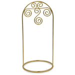 Arched Swirls Gold Tone Metal Ornament Stand Holder Display 7.75 Inches