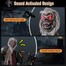 8.2 FT Standing Animatronic Werewolf with Howling Sounds Red Flashing Eyes and Poseable Arms