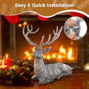 Standing Reindeer Statue Aluminum Deer Sculpture for Indoors Christmas Decor