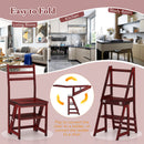 Multifunctional 3-in-1 Ladder Chair Display Plant Stand for Library Kitchen Office