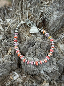 Sterling Silver Desert Sunset Shell Heishi Bead Bracelet