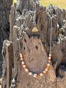 Sterling Silver Desert Sunset Spiny Oyster Chain Choker