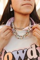 Sterling Silver Pastel Opal Beaded Choker Necklace