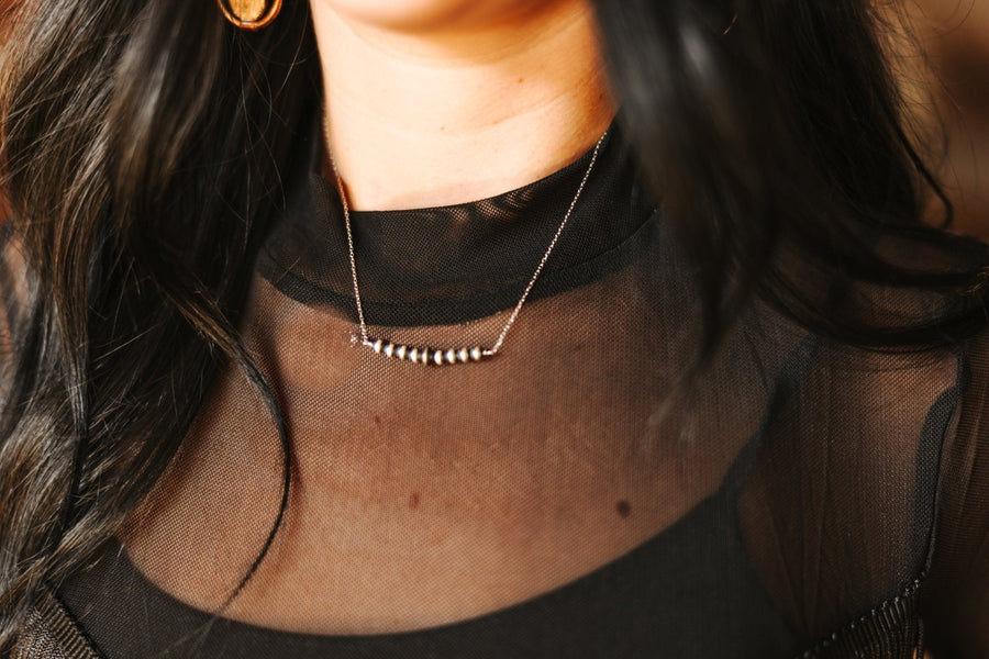 Sterling Silver Pearls Chain Necklace