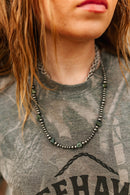 Sterling Silver Turquoise Flat Bead Necklace
