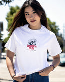 Stone Skull Cat Tee - White