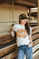 Sunset Cowgirl Rider Graphic Tee