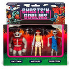 Super7 Ghosts n Goblins 3 3/4-Inch ReAction Figure Pack B - Unicorn, Arthur in Underwear, Skeleton