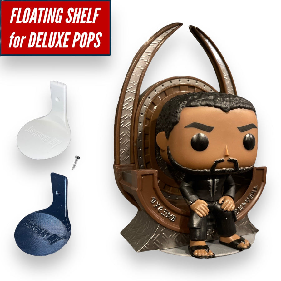 DELUXE size Floating Figure Shelves for POP! DELUXE Vinyl figures | Wall Stand Display Shelves for LARGE pops 6-inch or Deluxe