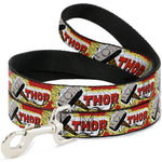 Dog Leash - THOR & Hammer Red/Yellow/White