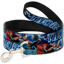 Dog Leash - Avengers THOR Hammer/Action Pose Galaxy Blues/White