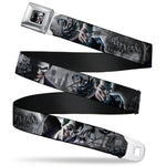 Joker Face Bats CLOSE-UP Full Color Grays Seatbelt Belt - BATMAN ARKHAM ORIGINS Joker Expressions/Bats Grays Webbing