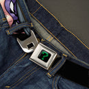 Riddler "?" Full Color Black Green Seatbelt Belt - THE RIDDLER/Face CLOSE-UP Black/Green Webbing