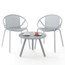 3-Piece Patio Conversation Set with Round Coffee Table