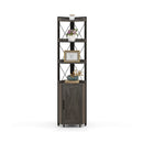Tall Corner Storage Cabinet with 3-Tier Shelf and Enclosed Cabinet