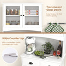 Tall Sideboard with 2 Drawers and Adjustable Shelves