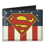 Canvas Bi-Fold Wallet - Superman Shield Americana Red White Blue Yellow