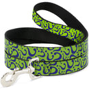 Dog Leash - Question Mark Scattered Lime Green/Purple