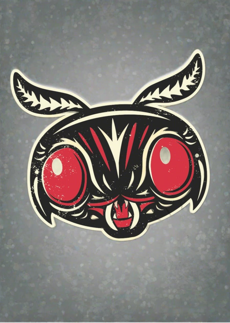 Mothman Retro Mask Sticker | Tee See Tee Exclusive