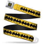 Batman Full Color Black Yellow Seatbelt Belt - Bat Signal-3 Yellow/Black/Yellow Webbing