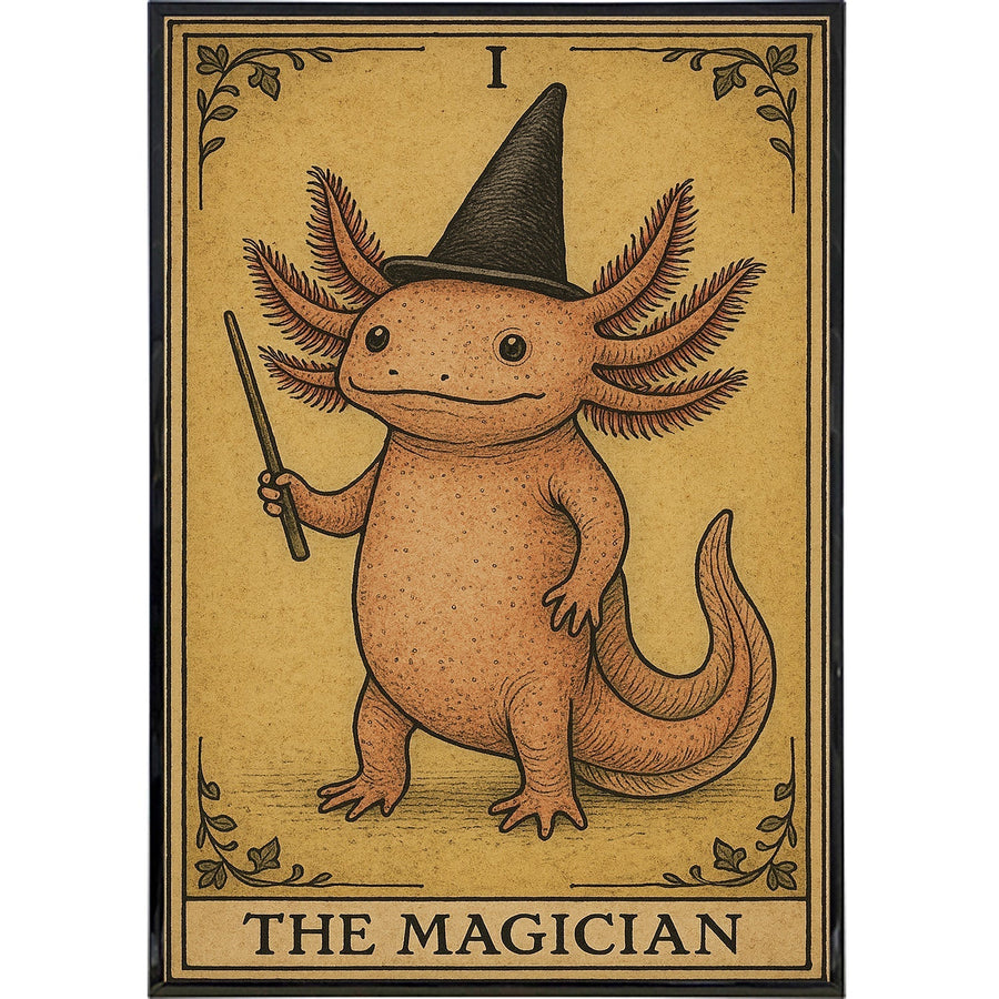 The Axolotl Magician Tarot Card Original Poster Print
