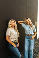 The Original, Viral Boot Stitch Western Graphic Tee - Grey
